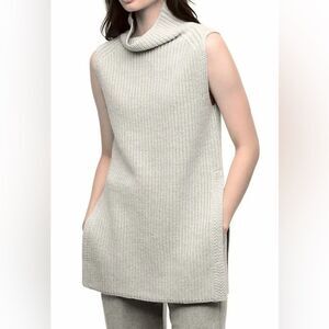 WILFRED Heather Milk Merino Wool Knit Sleeveless Durandal Sweater Size XXS